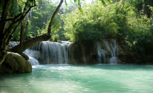 Kuang Si Waterfall In Vientiane Wallpaper
