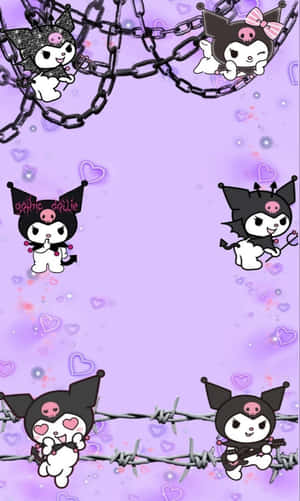 Kuromi Iphone Purple Aesthetic Chains Wallpaper