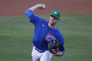 Kyle Hendricks Making A Baseball Pitch Wallpaper