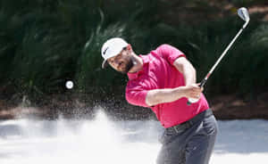 Kyle Stanley Skillfully Navigating A Sand Bunker Wallpaper