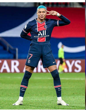 Kylian Mbappe 4k Peace Sign Wallpaper