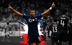 Kylian Mbappe Winning Pose Wallpaper