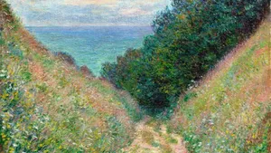 La Cavee, Pourville Impressionist Art Wallpaper