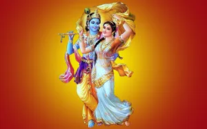 Lady Radha And Lord Krishna 4k Digital Art Wallpaper