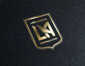 Lafc Gold Logo Embedded On Black Backdrop Wallpaper