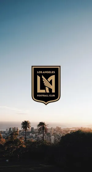 Lafc Logo With Backdrop Of The City Wallpaper