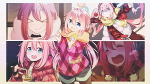 Laid Back Camp Nadeshiko Collage Art Wallpaper