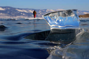 Lake Baikal Floating Ice Photo Wallpaper