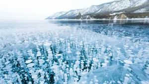 Lake Baikal Frozen Lake Bubbles Wallpaper