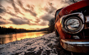 Lakeside Car Full Desktop Screen Hd Wallpaper