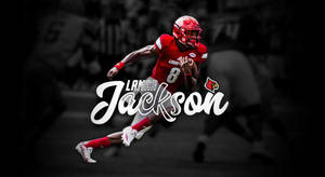 Lamar Jackson Running With Cradled Ball Wallpaper