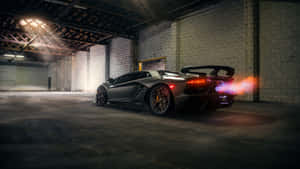 Lamborghini Aventador Exhaust Flames Wallpaper