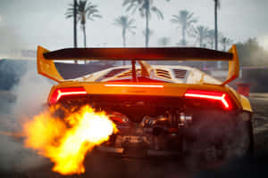 Lamborghini_ Exhaust_ Flames Wallpaper