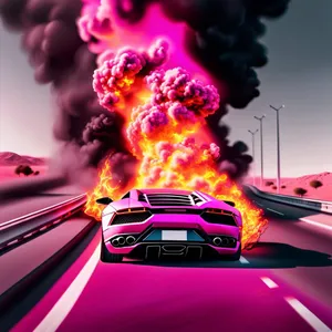 Lamborghini Infernoon Highway Wallpaper