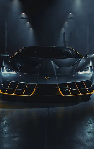 Lamborghini Iphone Black Aesthetic Streetlamps Wallpaper