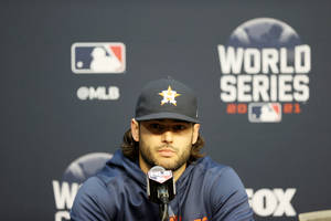 Lance Mccullers With Reporters Wallpaper