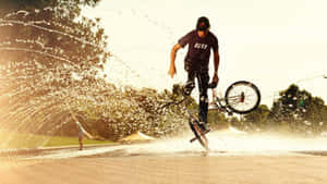 Lance Tyler Prepares To Take Flight On His Bmx Wallpaper