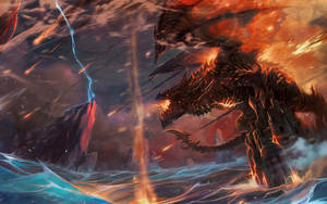Lava Dragon Lightning Man Wallpaper