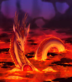 Lava Dragon Snake Wallpaper