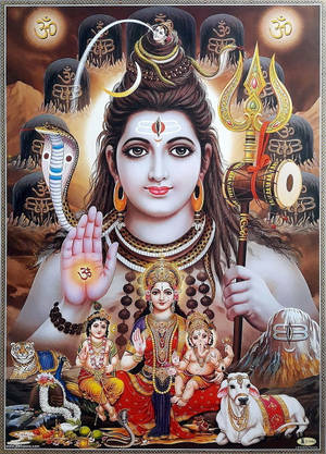 Laxmi Narayan Shiva Lakshmi And Animals Wallpaper