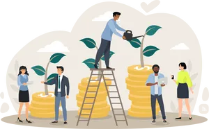 Lead Business People 2d Illustration Wallpaper