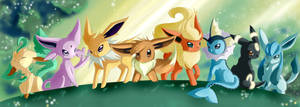 Leafeon And The Eeveelution Wallpaper