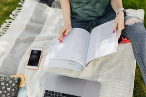 Learning And Reading On Grass Wallpaper