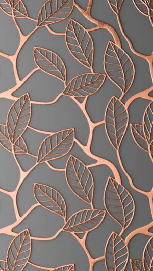 Leaves Lattice Rose Gold Iphone Wallpaper