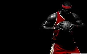 Lebron James Basketball Black Background Wallpaper