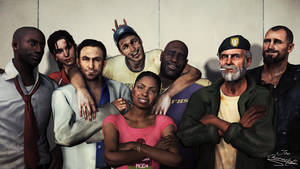 Left 4 Dead Survivor Art Family Wallpaper