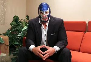 Legendary Blue Demon Jr, The Iconic Wrestler In Action Wallpaper