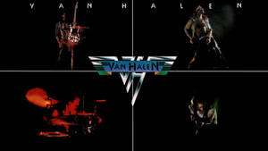 Legendary Guitarist Eddie Van Halen's Band Collage Wallpaper