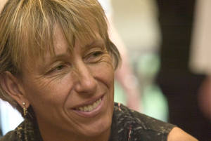 Legendary Tennis Champion, Martina Navratilova, With A Radiant Smile Wallpaper