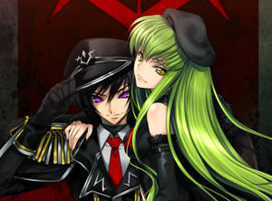 Lelouch & C.c. Strike A Bond In Code Geass Wallpaper