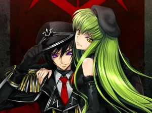 Lelouch & C.c. Strike A Bond In Code Geass Wallpaper