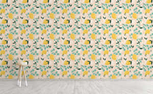 Lemon Watercolor Floral Patterns Wallpaper