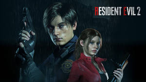 Leon And Claire — Ready To Face The Night In Raccoon City Wallpaper
