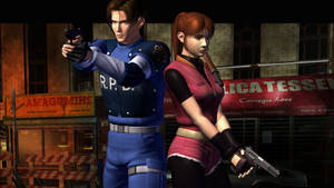 Leon And Claire, Reunited In Resident Evil 2 Wallpaper