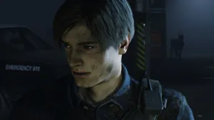 Leon Face Resident Evil 2 Wallpaper