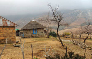 Lesotho Traditional Stone House Wallpaper