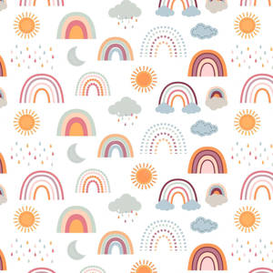 Let The Cheerful Vibes In With This Bold And Beautiful Boho Rainbow Design. Wallpaper