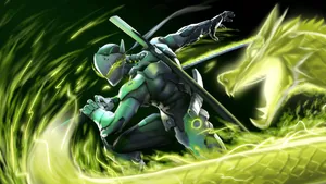 Let The Dragon Be Unleashed – Genji In Overwatch Wallpaper