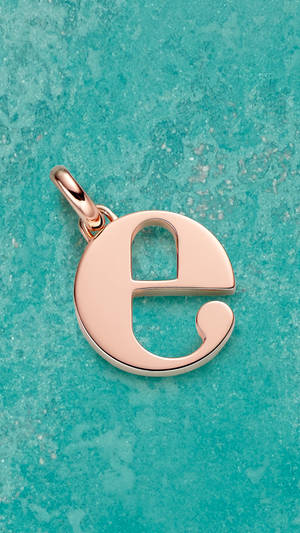 Letter E Rose Gold Pendant Wallpaper