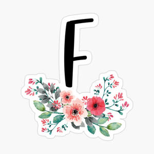 Letter F With Pink Flowers Wallpaper