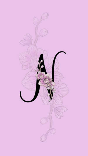 Letter N Orchid Wallpaper