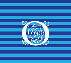 Letter O Blue Stripes Wallpaper