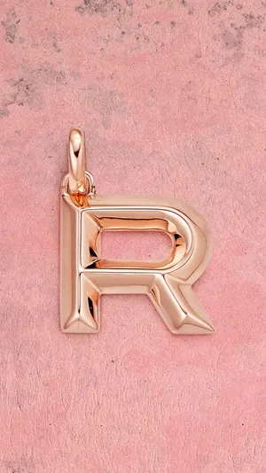 Letter R Pink Pendant Wallpaper