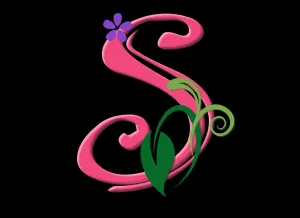 Letter S With Flower And Leaf Wallpaper