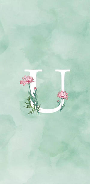 Letter U In Watercolor Wallpaper