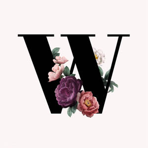 Letter W Big Flowers Wallpaper